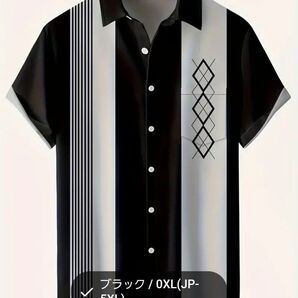 新品●ストライプ● アーガイル● 半袖シャツ●ОXL● ロカビリー