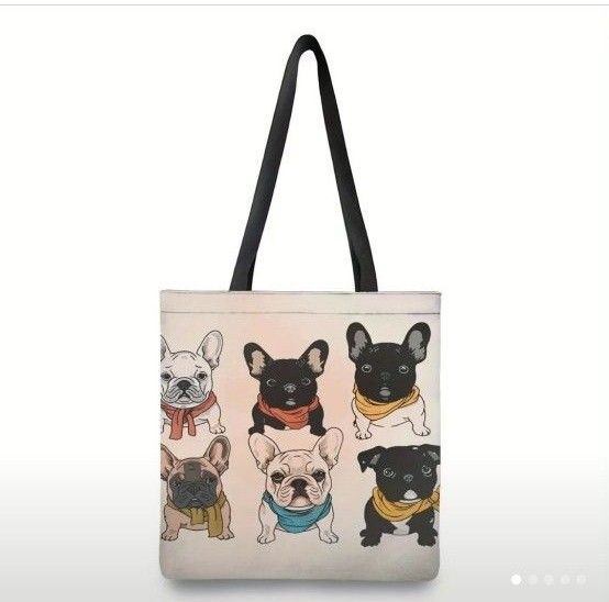 新品 わんちゃんプリント トートバッグ 45×35 ユニセックス