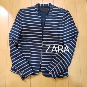 最終価格 ZARA ボーダー ジャケット L