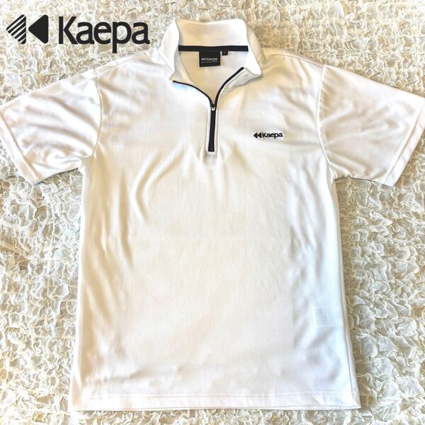 美品 Kaepa USA ハーフジップ ポロシャツ Tシャツ M メッシュ 半袖 GOLF ドライ トップス ゴルフウェア