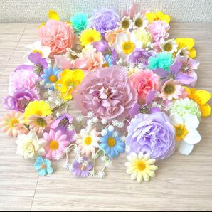 NO0726-03 造花 花材 パーツ 素材 アーティフィシャルフラワー ダリア パステルカラー ラプンツェル プリンセス
