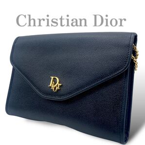 ChristianDior shoulderbag gold チェーン セカンドバッグ ショルダーバッグ archive ブラック