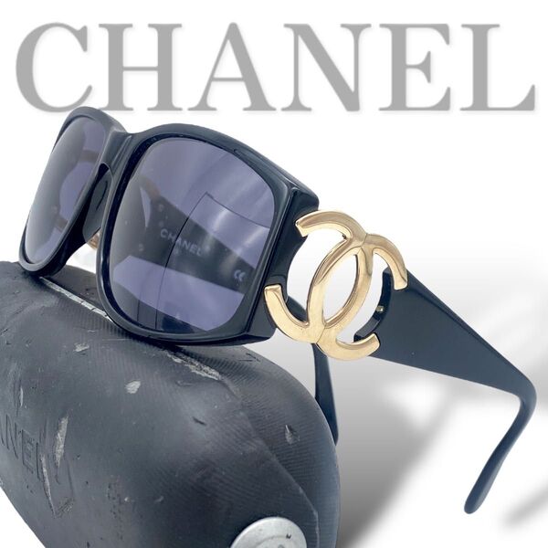 CHANEL sunglasses coco y2k BLACK GOLD シャネル サングラス ケース 付 サイドココ