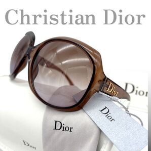DIOR ディオール sunglasses グロッシー ブラウン ベージュ glossy サングラス タグ カード 付属品完備