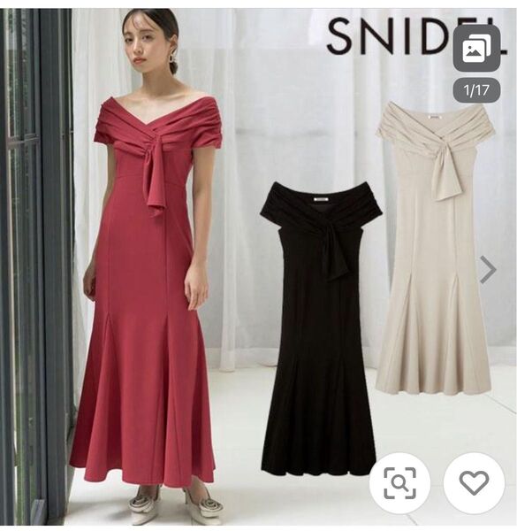 (未使用)SNIDEL スナイデル カシュクールマーメイドワンピース ピンクベージュ