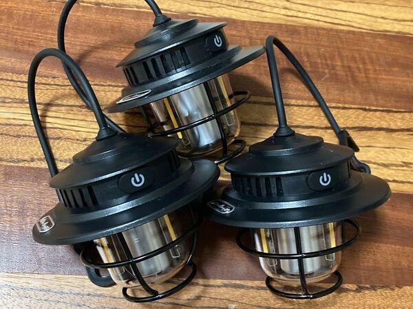 充電式アンティークLEDミニランタン 3個セット ベアボーンズ風