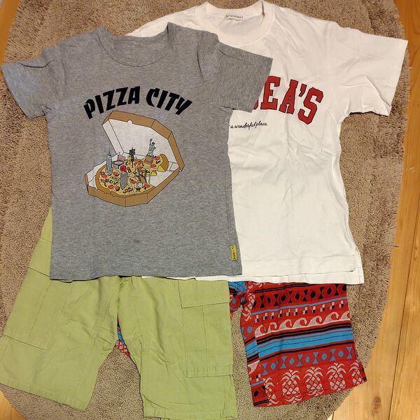 男の子 上下セット 140 Tシャツ ハーフパンツ F.O.KIDS branshes BREEZE ブランド 4点セット