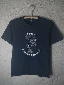 to1134　FRUIT OF THE LOOM　フルーツ　アメリカ製　８０s　９０s　ビンテージ　vintage　ソフトボール　キャラ　プリント　tシャツ　人気