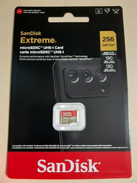 新品未開封 256GB microSDXC マイクロSDカード SanDisk Extreme サンディスク 190MB/s A2