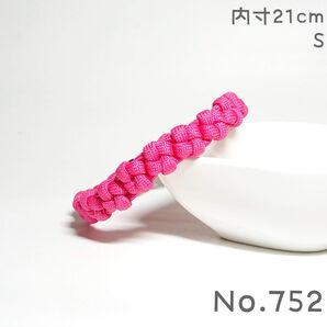 ペットチョーカー 内寸21cm ローズ ピンク 首輪 腕輪 ブレスレット パラコード