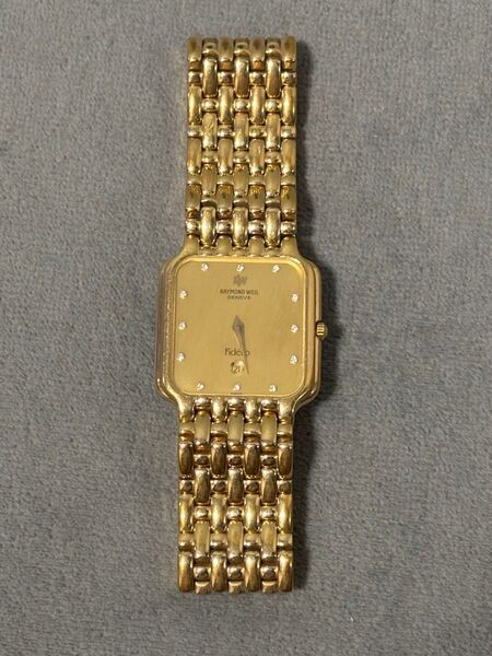 【電池交換済】稼働 RAYMOND WEIL レイモンドウェイル Fidelio 18K GOLDELECTROPLATED