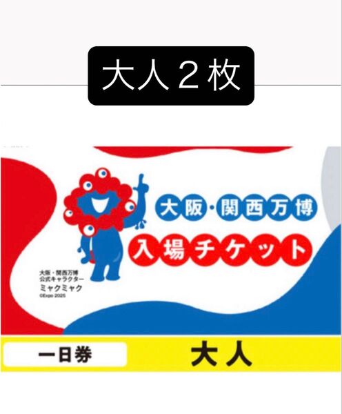 大阪万博 入場 チケット 大人2枚 一日券 土日祝利用可 EXPO2025 未使用