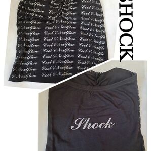 フリーサイズ【SHOCK】ロゴベアトップ y2k チューブトップ 平成ギャル