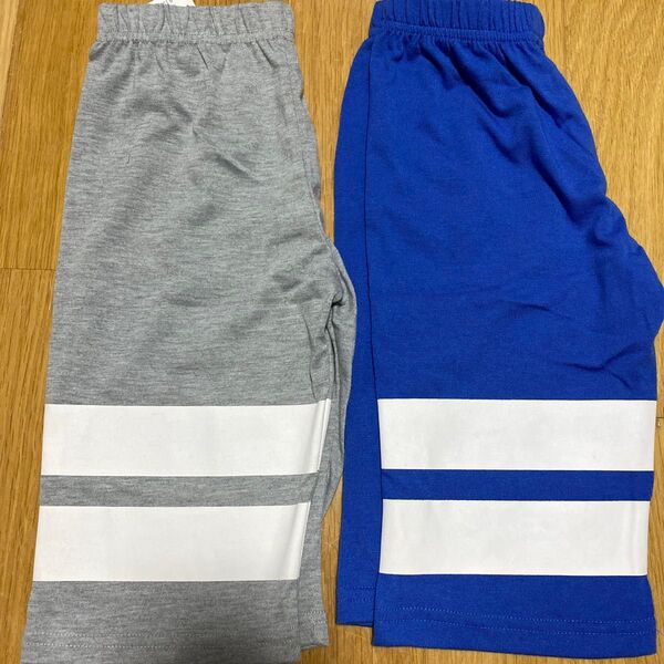 半ズボン 短パン ハーフパンツ ショートパンツ ハーパン キッズ 130 ライン ストレッチ カットソー素材 ウエストゴム