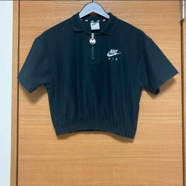 Nike ブラック 半袖 ポロシャツ Tシャツ クロップド ショート丈 M 黒 ナイキ