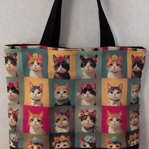 トートバック(ハンドメイド)ねこ柄
