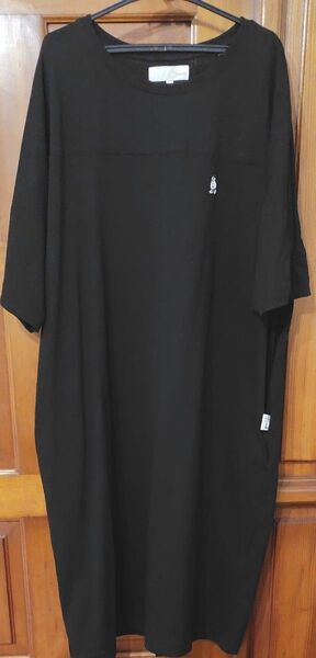 ロゴスデイズ シャツワンピース ブラック 黒 L 無地 半袖 Tシャツ