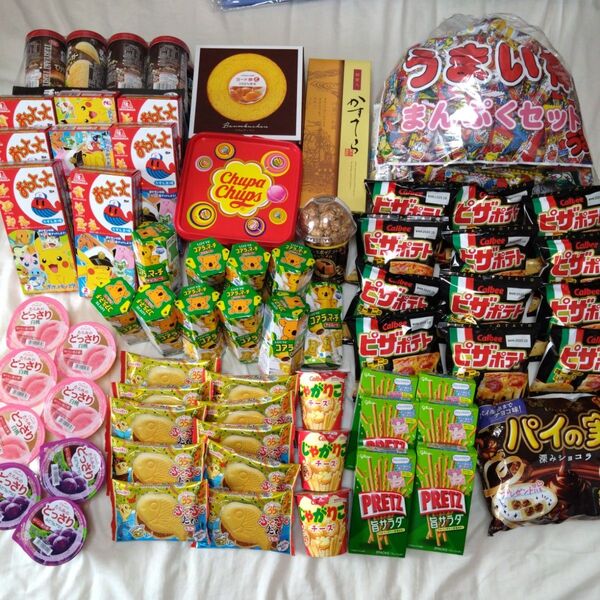 お菓子 詰め合わせ チップスター ポテチ てりやきバーガー たこ焼き ピザポテト コアラのマーチ ゼリー カステラ パイの実 菓子
