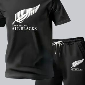 (特価)NEW ZEALAND ALL BLACKS TシャツハーフパンツセットXLサイズ