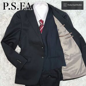 【極美品】パーフェクトスーツファクトリー 3ピース クリーニング済 背抜き M