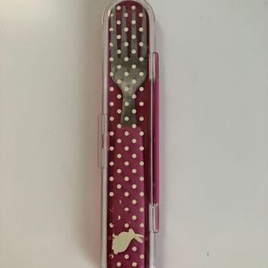 フォークとケースセット ピンク 水玉 うさぎ