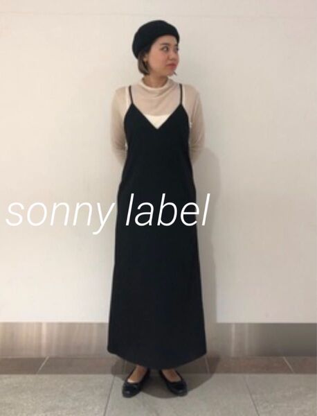 sonny label シンプル キャミワンピース バック レースアップ ブラック