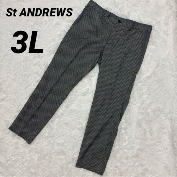 St ANDREWS セントアンドリュース ゴルフパンツ 総柄 ブラック