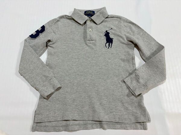 100サイズ POLO RALPH LAUREN 長袖ポロシャツ グレー