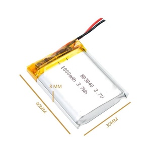 充電式 Li-Poバッテリー 803040 3.7Vボルト 1000mAh リポ ポリマーリチウム電池、保護PCB充電モジュール付き 1個の価格 即納可能