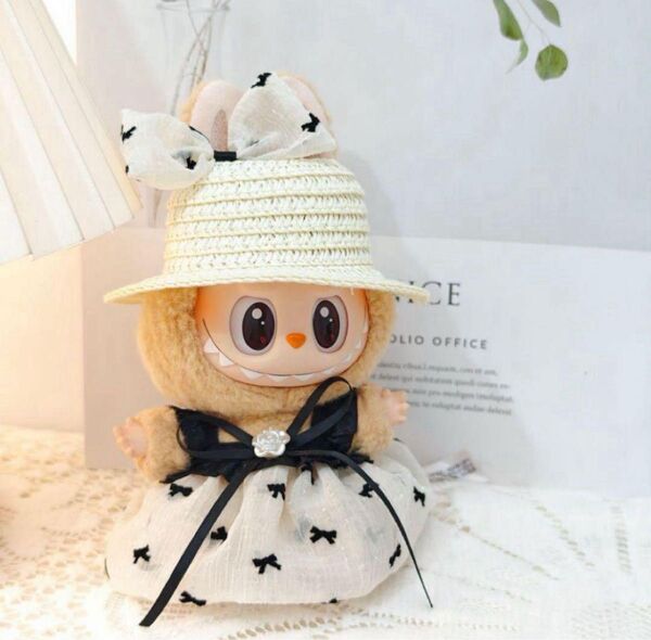 ラブブ Labubu ぬいぐるみ着17cm着せ替え服 ワンピース 2点セット