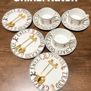 シンジカトウ カップ&ソーサー ケーキ皿ティースプーンフォーク5点×3セット