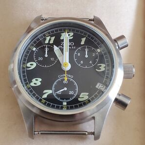 ZENO-WATCH クォーツクロノグラフ 電池交換済み(R7.7月)!