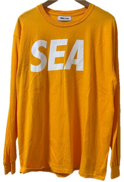 WIND AND SEA ウィンダンシー 長袖Tシャツ size L Yellow-White 長袖 ロンT