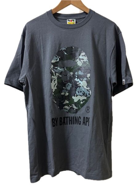 A BATHING APE ア ベイシング エイプ Tシャツ size XL 半袖Tシャツ グレー 半袖 BAPE カモフラ ロゴ