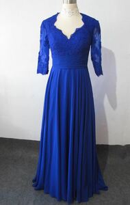  wonderful chiffon royal blue * color dress long dress party dress presentation musical performance . size order free color modification free 