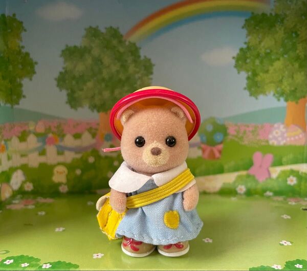 シルバニア ティアドロップクマ 赤ちゃん ようちえん、園服 幼稚園服 帽子 シルバニアファミリー レア 廃盤 激レア 海外版