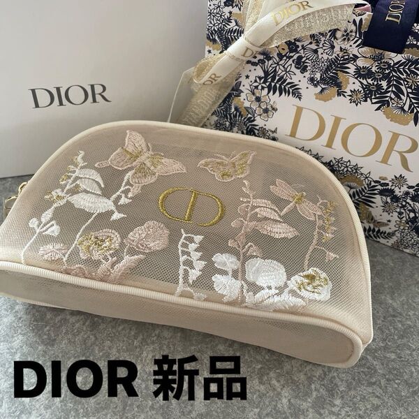 Dior ★母の日限定★新品未使用 ★ノベルティメッシュポーチ★刺繍入り★箱付き★クリスチャンディオール