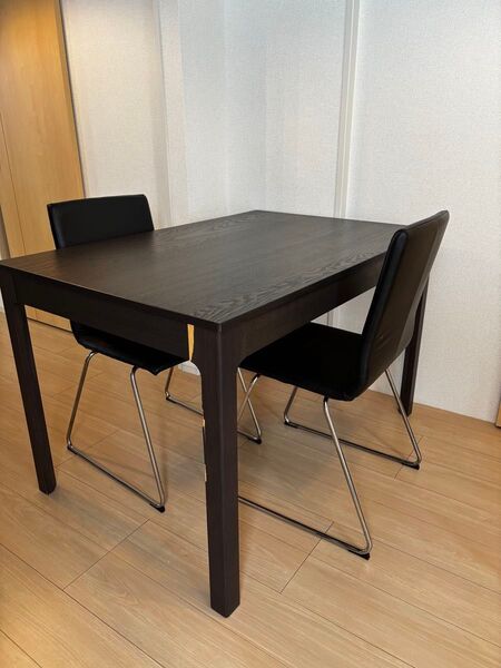 IKEA EKEDALEN エーケダーレン伸長式テーブル, ダークブラウン, 120/180x80 cm ダイニングテーブル