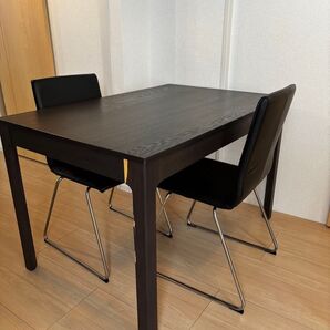 IKEA EKEDALEN エーケダーレン伸長式テーブル, ダークブラウン, 120/180x80 cm ダイニングテーブル