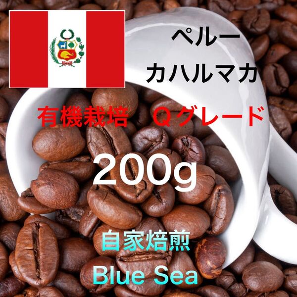 【自家焙煎コーヒー豆】ペルー産 有機栽培 Qグレード 200g(100g×2袋) 注文後焙煎