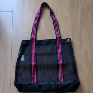 adidas メッシュバッグ ブラック×レッド