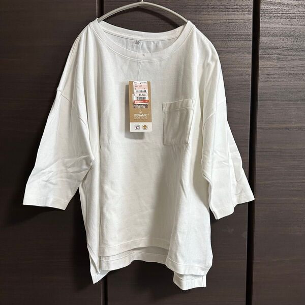 CLOSSHI オーガニックコットン 3L 胸ポケット ワイド Tシャツ オフホワイト