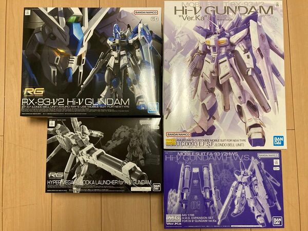RG 1/144 Hi-νガンダム+ハイパー・メガ・バズーカ・ランチャー MG 1/100 Hi-νガンダム Ver.Ka +