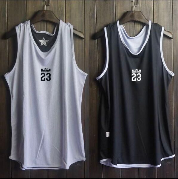 新品未開封 XL レブロンジェームス リバーシブル 灰黒 タンクトップ NBA