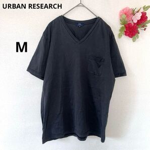 アーバンリサーチ Tシャツ Vネック トレーナー 半袖 ブラック M ポケット カットソー