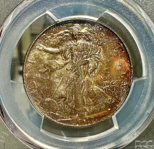 1947年 アメリカ 50セント銀貨(Walking Liberty)| NGC MS66+ CAC