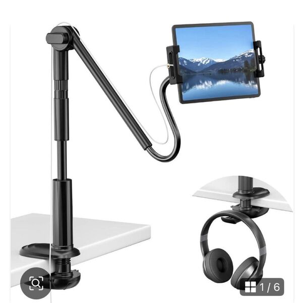 タブレット スタンド 360回転 ipad スタンド ヘッドホンスタンド