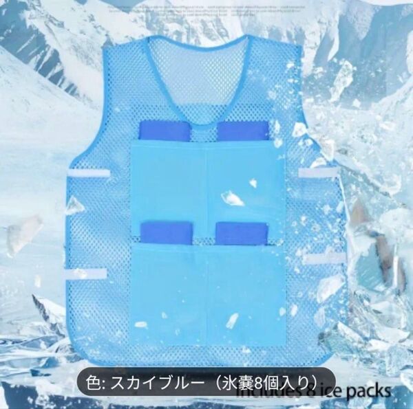 冷感ベスト 保冷剤 暑さ対策ベスト 冷却ベスト 簡易保冷剤付き 散歩 畑仕事 運動 等 熱中症対策 アイスベスト