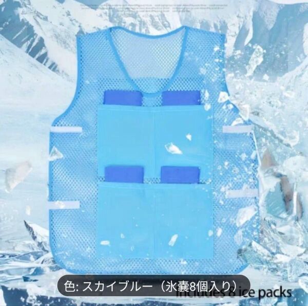 冷感ベスト 保冷剤 暑さ対策ベスト 冷却ベスト 簡易保冷剤付き 散歩 畑仕事 運動 等 熱中症対策 アイスベスト