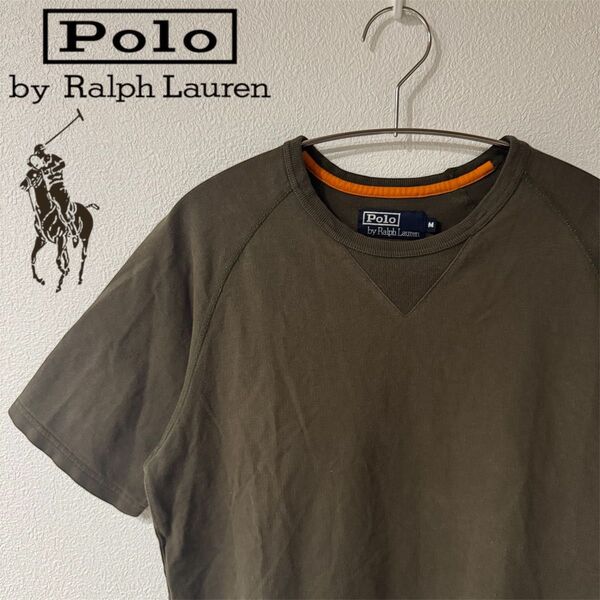 【人気古着】 POLO ラルフローレン 刺繍ポニー 半袖スウェット 刺繍ロゴ M スウェット 無地 前V